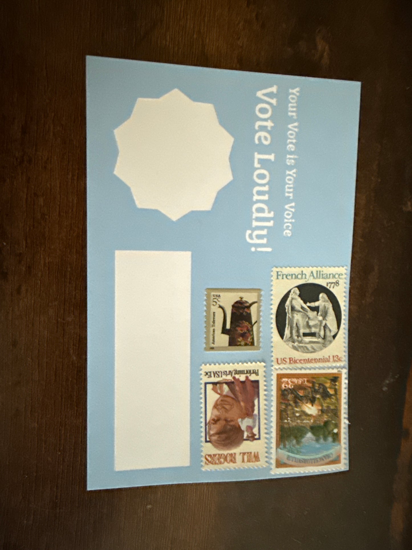 Stamps Affixed: 100 Vote Loudly postcards to voters