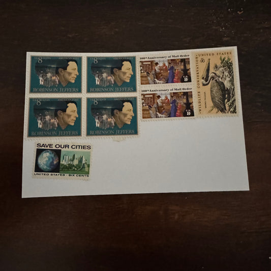 Stamps Affixed: 100 no-design postcards to voters